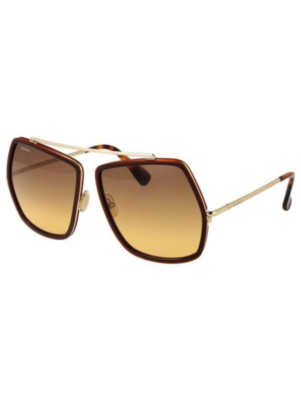 MAX MARA Max Mara 32013 Longarone Sunglasses Brown and Gold NWT - Picture 2 of 11